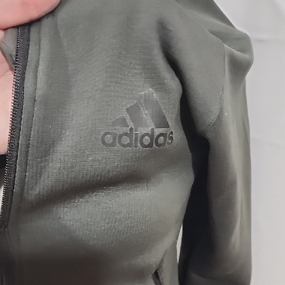 Adidas Women's Charcoal Zip Hoodie - Picture 4 of 6